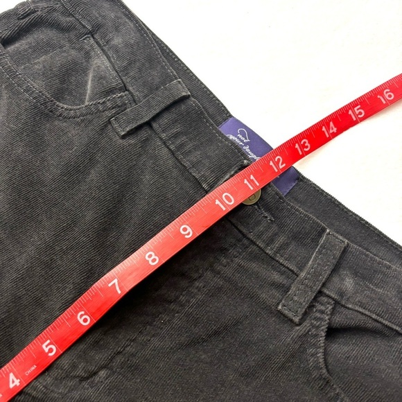 NYDJ Dark Gray “80’s” Corduroy Midrise Stretch Straight Leg Pants Size 10P - Picture 13 of 15